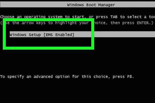 Windows boot MannagerのWindows Setup [EMS Enabled]を選択