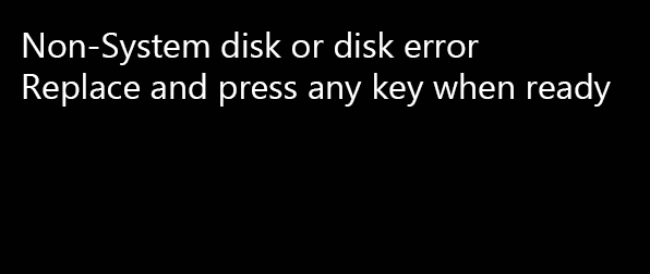 問題Non System Disk or Disk Error